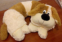 Меховая подушка для шеи декоративная Собака