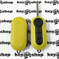 Корпус (желтый) выкидного ключа для PEUGEOT Boxer (Пежо Боксер), 2 кнопки, лезвие SIP 22