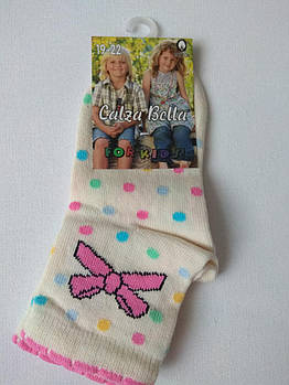 Шкарпетки для дівчинки "горох із бантиком" 23-26