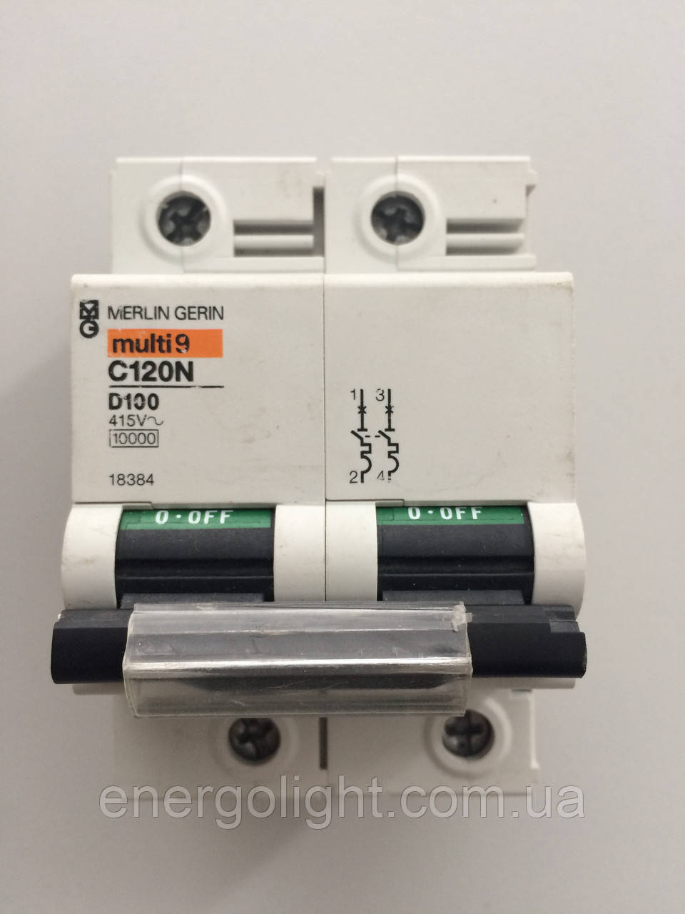 Автоматичний вимикач 2Р 100А категорії D для сонячних панелей