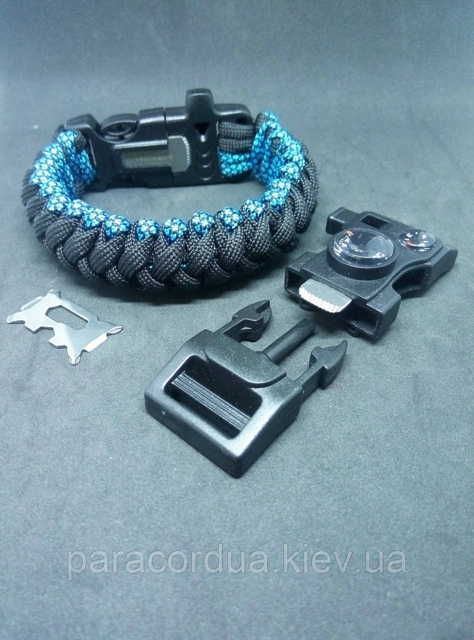 Браслет виживання з паракорда "Слизька Кобра"15 в 1 ( Мультитул), "Кобра"