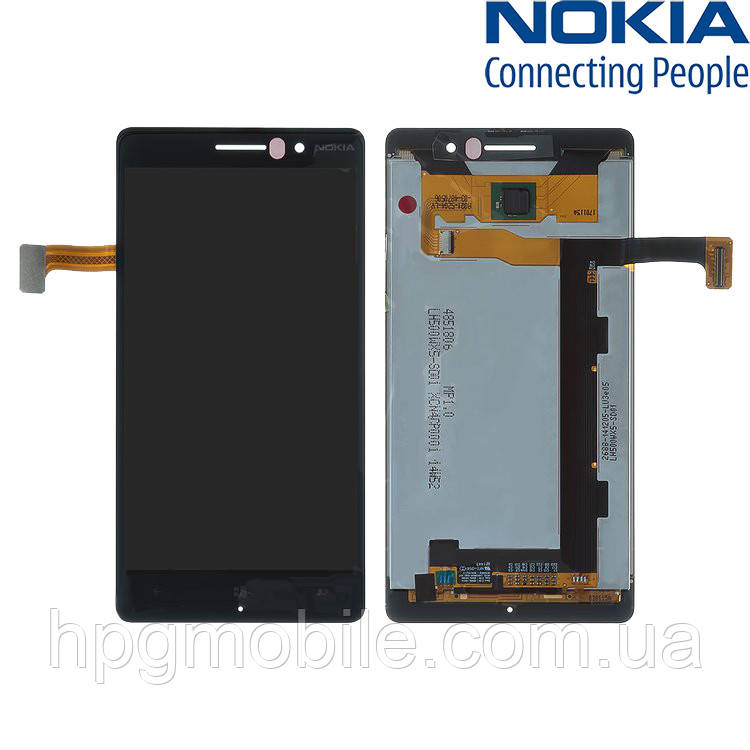 Дисплей для Nokia Lumia 830 (RM-983, RM-984), модуль в зборі (екран і сенсор), чорний, оригінал, фото 1