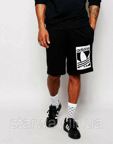 Чорнi шорти adidas white logo