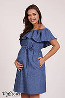 Модна сукня для вагітних і годування CHIC DR-28.051, джинс блакитний з крапочками