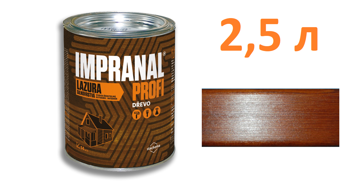 IMPRANAL PROFI Стійкий лазурний лак (Горіх; 2,5 л.)