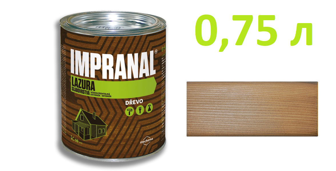 IMPRANAL Тонкошаровий лазурний лак (Дуб; 0,75 л.)