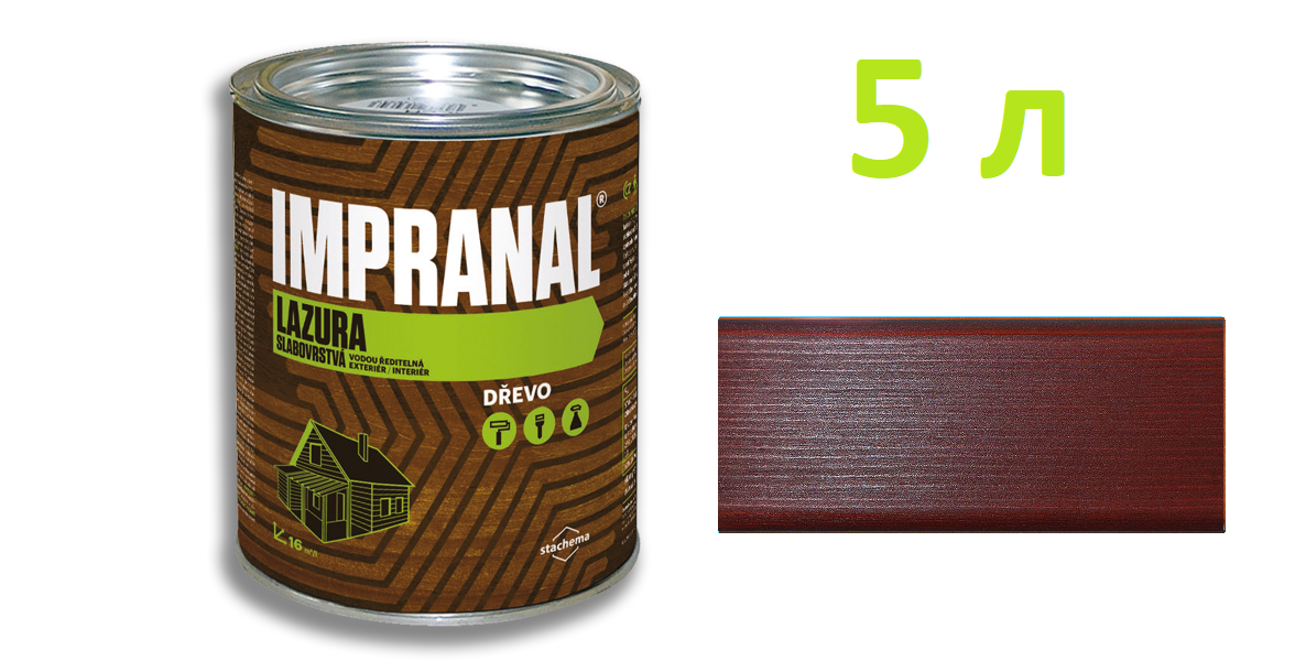 IMPRANAL Тонкошаровий лазурний лак (Махагон; 5 л.)