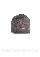 Женская модная черная молодежная шапка Aldona Willi. Серый/розовый