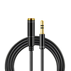 Аудіо кабель подовжувач AUX 3.5 мм mini-jack тато - мама, 3м