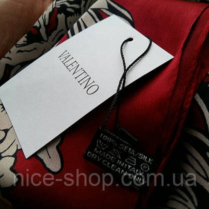 Палантин Valentino, шовк, бордо, фото 3