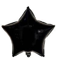 Куля фольгована "Зірка чорна" 45 см. діаметр 