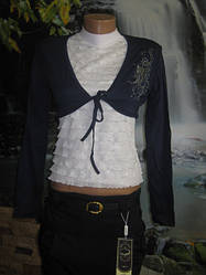 Болеро синє з камінчиками серце