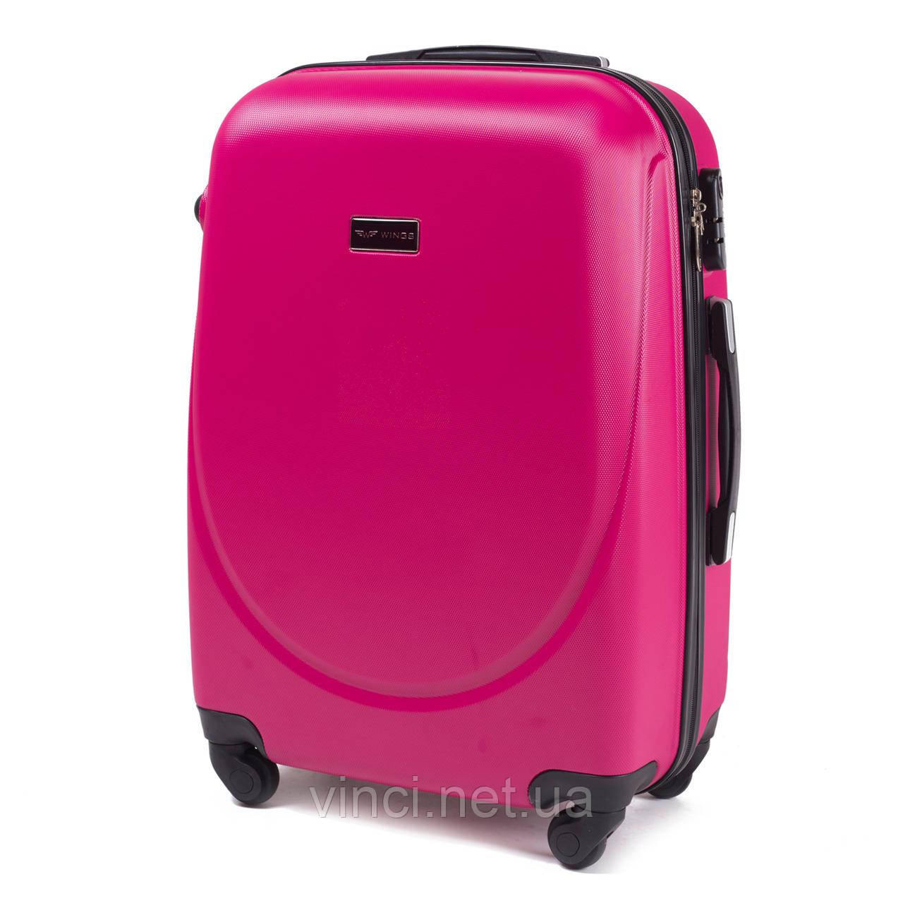 Чемодан дорожній з полікарбонату WINGS 0912 середній рожевий, фото 1