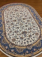 Класичний килим  KAROL - BUHARA 7957 кремовий з синім