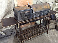 Кованый мангал + печь "Классик" с крышкой и столиками
