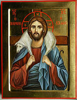 Золочення сусальним золотом ікон Ісуса Христа., фото 2