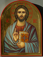 Золочення сусальним золотом ікон Ісуса Христа., фото 5