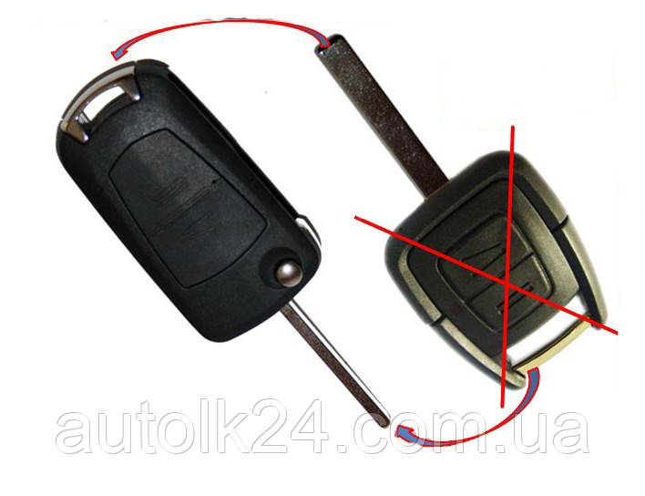 Корпус викидного ключа (Для переділки) OPEL SIGNUM OMEGA FRONTERA 2 кнопки лезо B\79