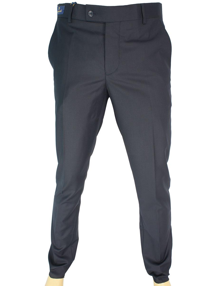 Однотонні класичні брюки Monzeratti Slim dark blue темно-синього кольору, фото 1