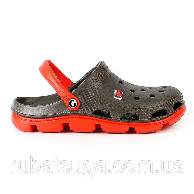 Сабо чоловічі (крокси) Сірий-0203 Червоний-0303, фото 1