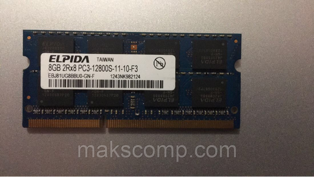 Пам'ять ELPIDA 8Gb So-DIMM PC3-12800S DDR3-1600 1.5 v
