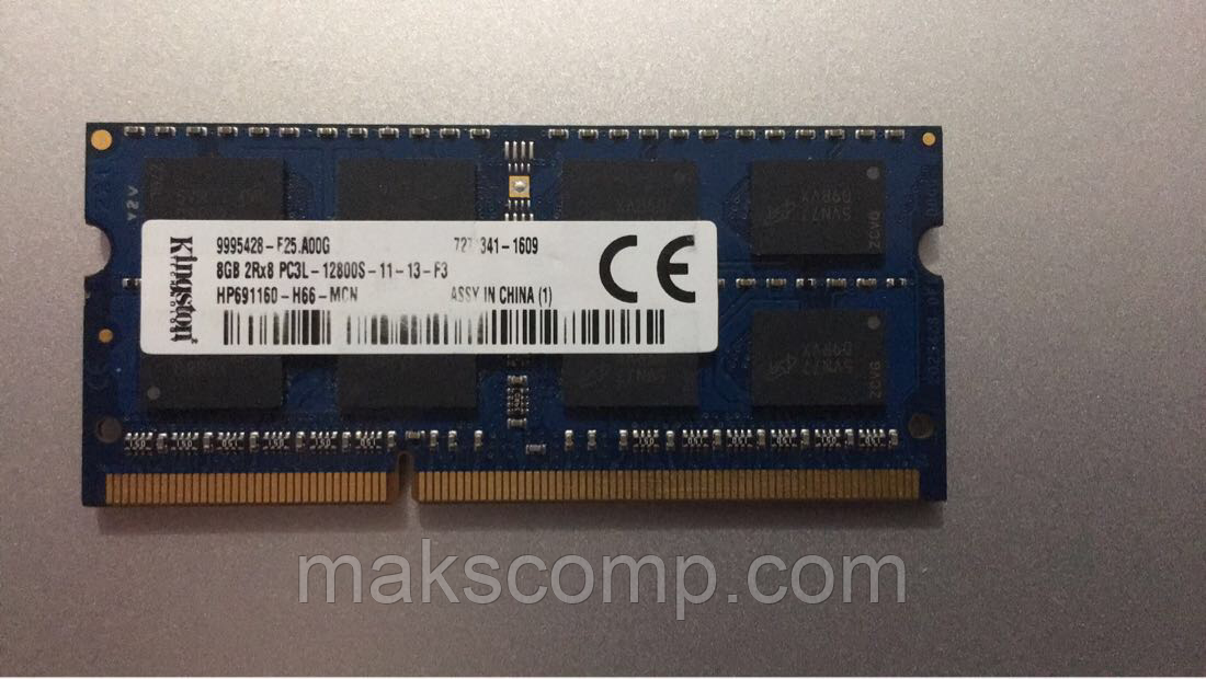 Пам'ять Kingston 8Gb So-DIMM DDR3 PC3L-12800S 1.35 v