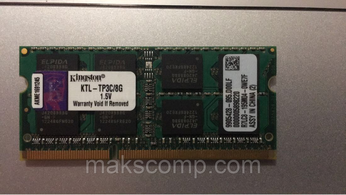 Пам'ять Kingston 8Gb So-DIMM DDR3 1.5 v(KTL-TP3C/8G)