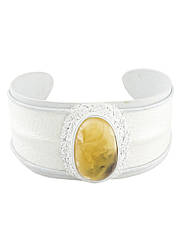 Браслет з натуральної шкіри і балтійського бурштину L amb-w