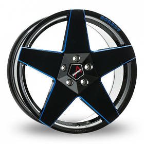 Диски Borbet A NEU колір Black Blue Glossy параметри 8J x 18" 5 x 112 ET 45