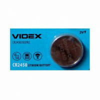 Батарейка литиевая Videx CR2450 3V 5pcs blister card 100 шт/уп