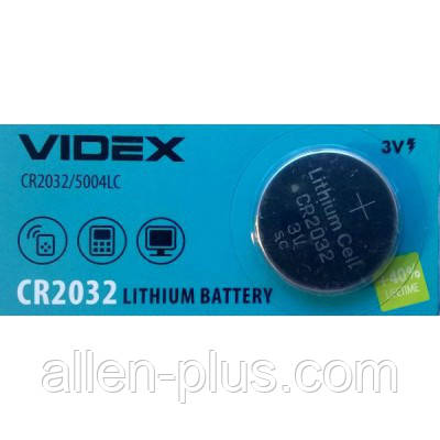 Батарейка літієва Videx CR2032 3 V 5 pc BLISTER CARD (100/1200)