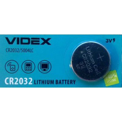 Літієва Батарейка Videx CR2032 3V 5pc BLISTER CARD (100/1200)