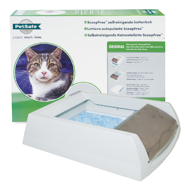 Автоматичний туалет для котів, в комплекті силікагелевий наповнювач PetSafe ScoopFree Original (PAL19_14657)
