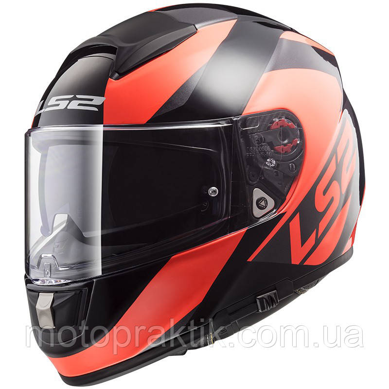 LS2 FF397 VECTOR FT2 WAVY, BLACK FLUO ORANGE, XXS Мотошолом інтеграл