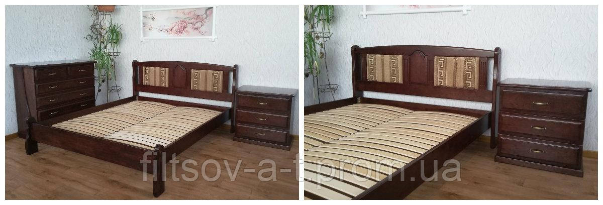 Деревянная двуспальная кровать с мягким изголовьем "Афина - 2" - фото 2 - id-p60725559