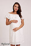 Модна сукня для вагітних і годування ELEZEVIN DR-28.043, молочна, фото 3