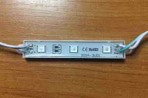 Світлодіодний модуль SMD 5054 3 світлодіода 120* зелений IP65 Код.58689, фото 1
