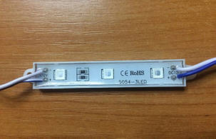 Світлодіодний модуль SMD 5054 3 світлодіода 120* синій IP65 Код.58687, фото 1