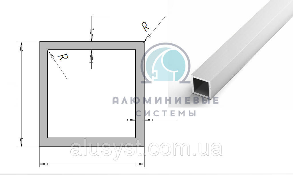 100х100х3 / 3 метри / труба квадратна анодована