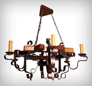 Люстра підвісна Шестигранник свіча 2005-4 коричнева