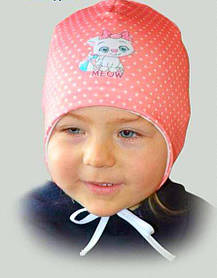 Головной убор для малышей Шапочка Размер 44-48 Осень/Весна Няша Кошечка с мячом Коттон Boobon Украина