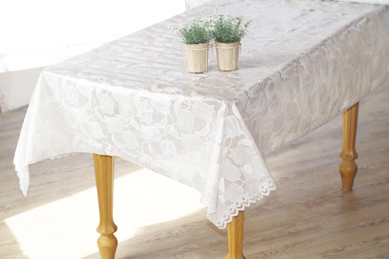 Клейонка Ажурна на святковий стіл, висока якість! Ніжні тюльпани