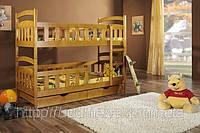 Кровать для детей, подростков двухъярусная с ящиками для хранения "Винни-Пух"