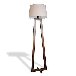 Дерев'яний торшер з бежевим абажуром в стилі модерн в спальню, зал, кафе