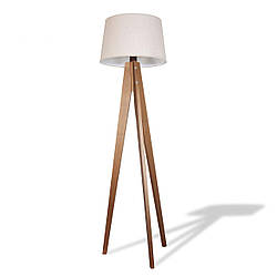Дерев'яний торшер з абажуром в стилі модерн в спальню, зал, кафе