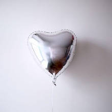 Куля фольгована " Серце срібло" 45 см.