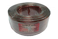 Кабель акустичний "Sound Star" 2х0,34 мм2 обміднений (ССА), прозорий червоно-чорний 