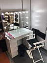 Професійний стіл для візажиста з МДФ фасадом білий глянець "Еліт", скло на стільниці., фото 5