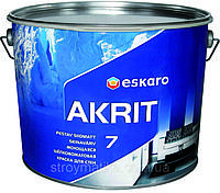 Моющаяся краска Eskaro Akrit 7 для стен и потолков шелковисто-матовая 4,75 л.