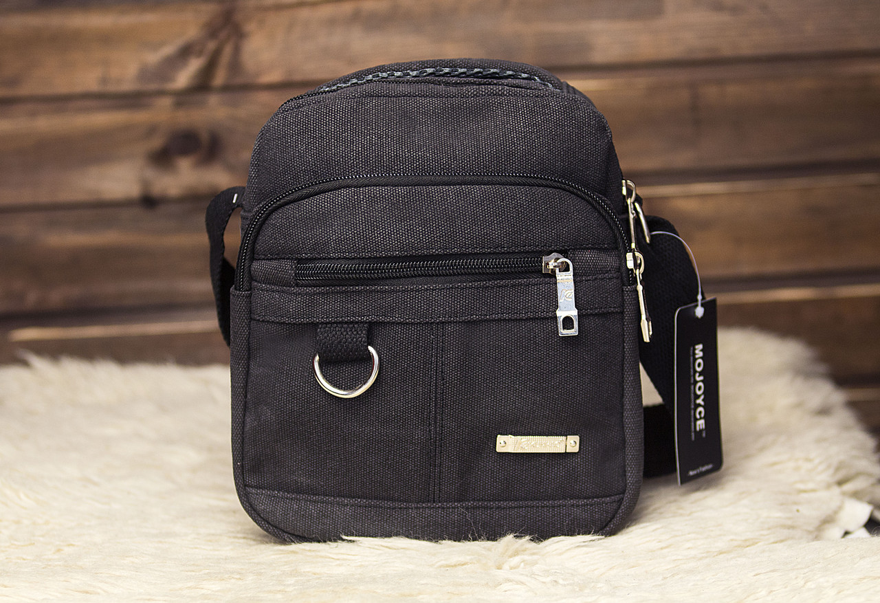 Сумка Мужская Брезентовая Mojo Через Плечо Черная — Купить Недорого на ...